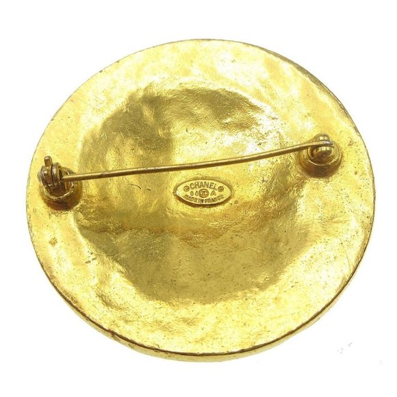 Chanel Medallion Motif Brooch Pin Corsage Gold-plated 94A Authentic - Picture 4 of 10